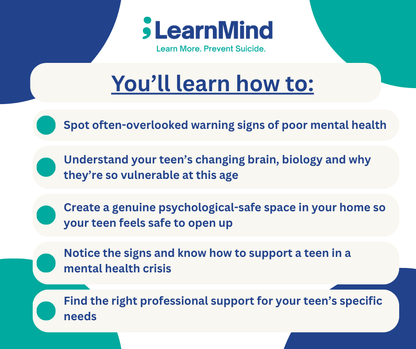 "Mental Health-Safe Parent: Teens" Online Course + Workbook