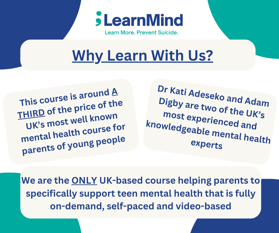 "Mental Health-Safe Parent: Teens" Online Course + Physical Course Workbook